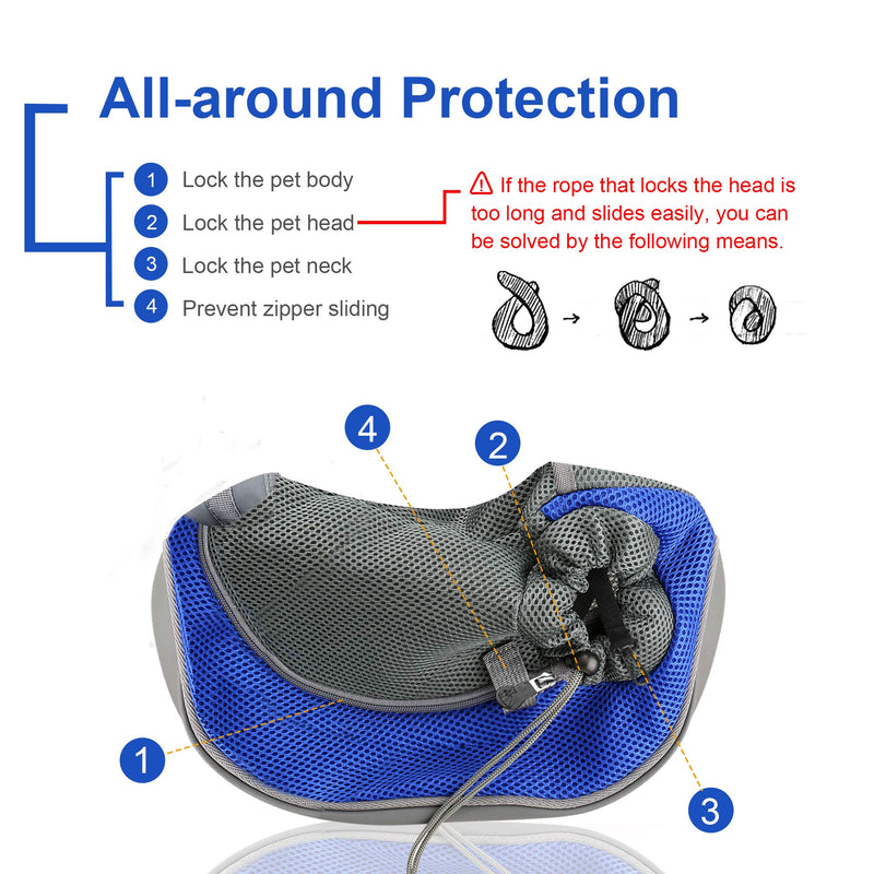 BIGWING Style Pet Sling Carrier for Dog Cat Pets Travel Shoulder Bags (L, Blue) L - PawsPlanet Australia