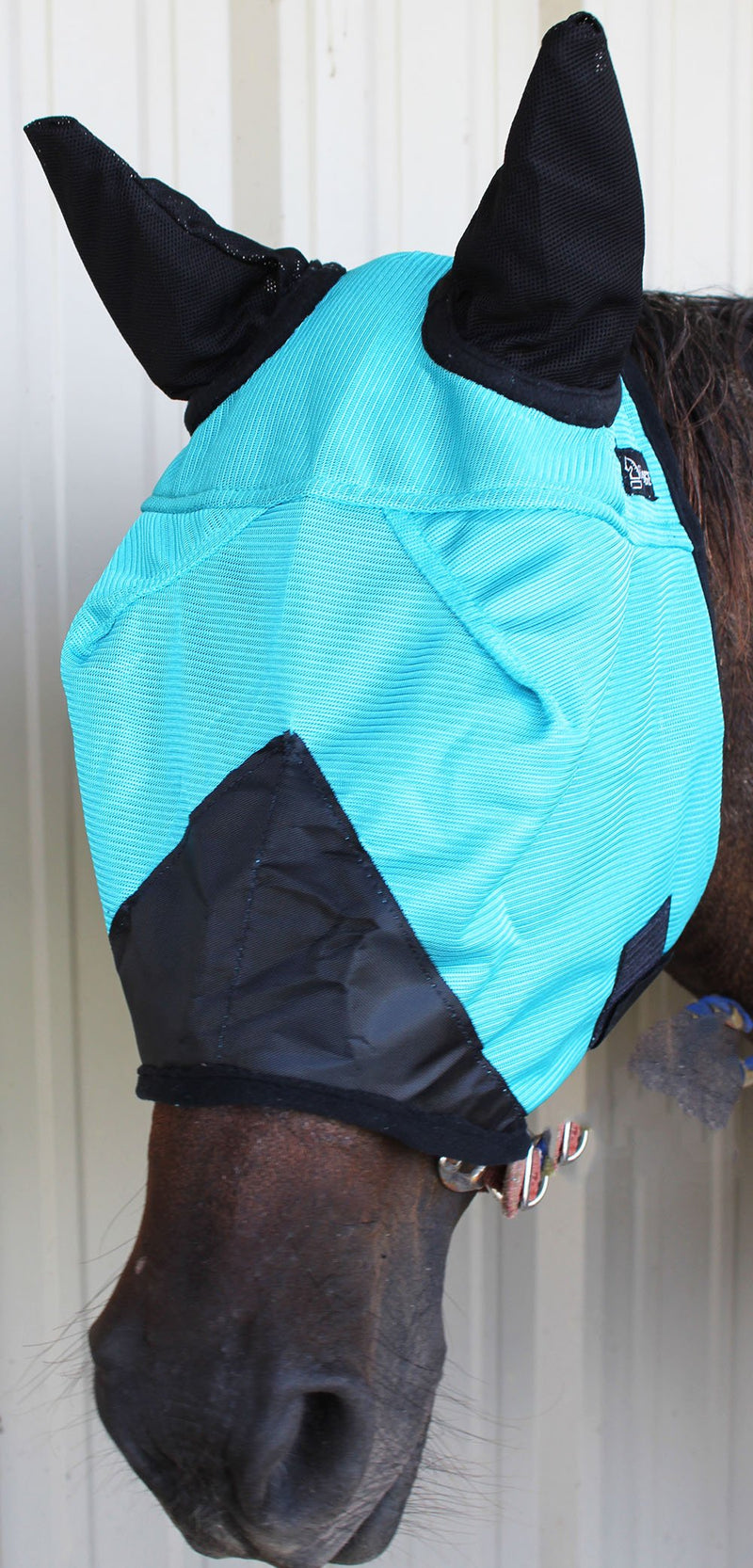 CHALLENGER Equine Horse Light Weight Mask Summer Spring Airflow Mesh Turquoise 73269 - PawsPlanet Australia