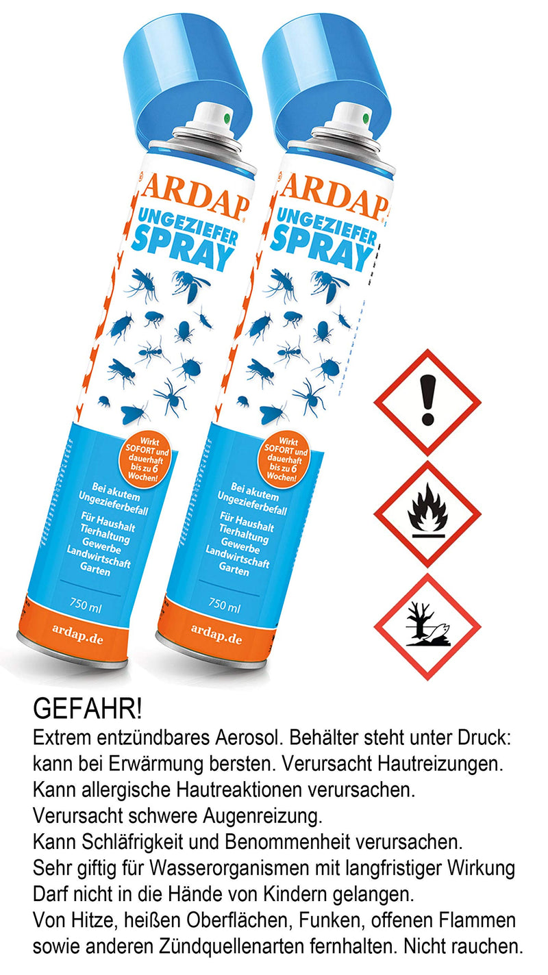 Quiko 2 x 750 ml Ardap bug spray active ingredient new 6 weeks long-term effect - PawsPlanet Australia