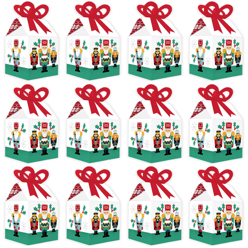 Big Dot of Happiness Christmas Nutcracker - Square Favor Gift Boxes - Holiday Party Bow Boxes - Set of 12 - PawsPlanet Australia