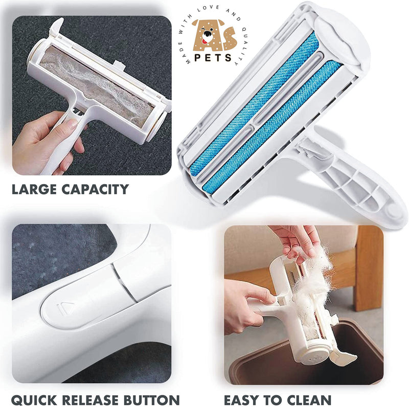 AS Pets Pet hair remover roller fur magic pet hair remover, reusable animal hair removal brush for dogs and cats, easy to self clean, from carpet, furniture, rugs, clothes, bedding, sofa - PawsPlanet Australia