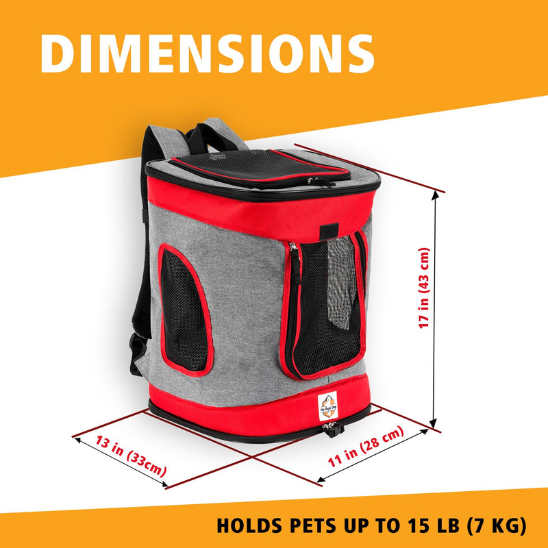 [Australia] - Heavy Duty Pet Carrier Backpack - Lightweight & Ergonomic Dog Carrier with Comfy Straps - Multipurpose Small Animal Carrying Back Pack with Mesh Openings - Easy to Clean Dog Carry Bag for Pet Owners Medium Black 