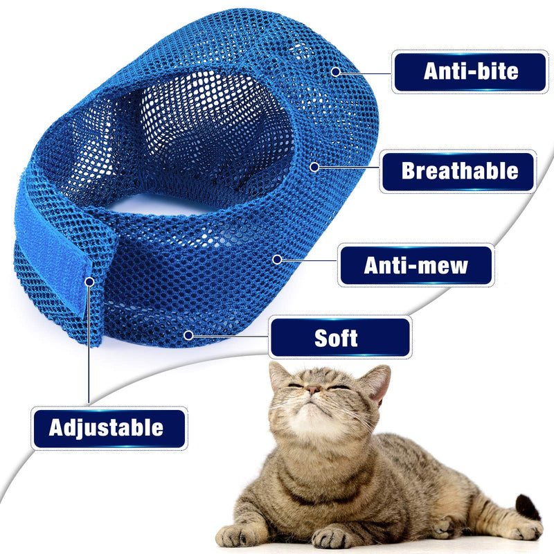 Weewooday 2 Pieces Cat Grooming Washing Mesh Tashce Cat Muzzle Breathable Mesh Muzzle Adjustable Kitten Scratch-Resistant Cat Restraint Bag Fixed Bag Cat Bath Bag (Blue) Blue - PawsPlanet Australia