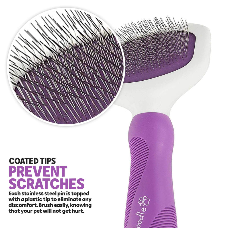 Slicker Brush for Small and Large Dogs by Poodle Pet | Pet Hair Remover | Effectively and Effortlessly Removes Tangles, Mats, and Loose Hair | For Short or Long Hair(Grooming Brush) - PawsPlanet Australia