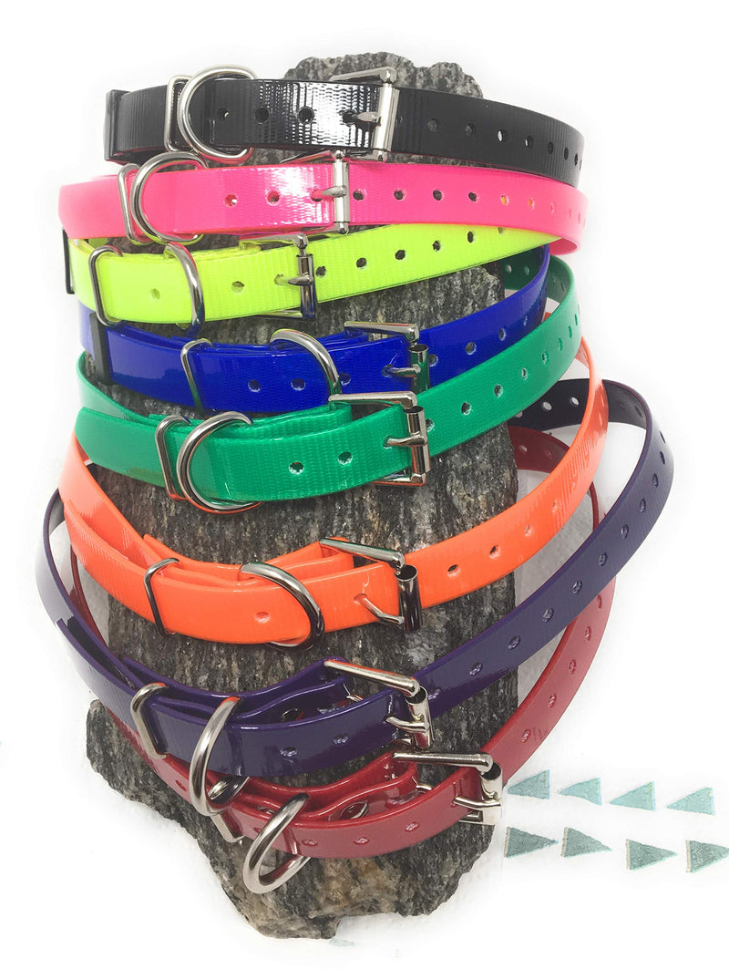 [Australia] - Sparky Pet Co E Collar Biothane 3/4" Replacement Straps - 7 Dog Loving Colors Green Biothane 