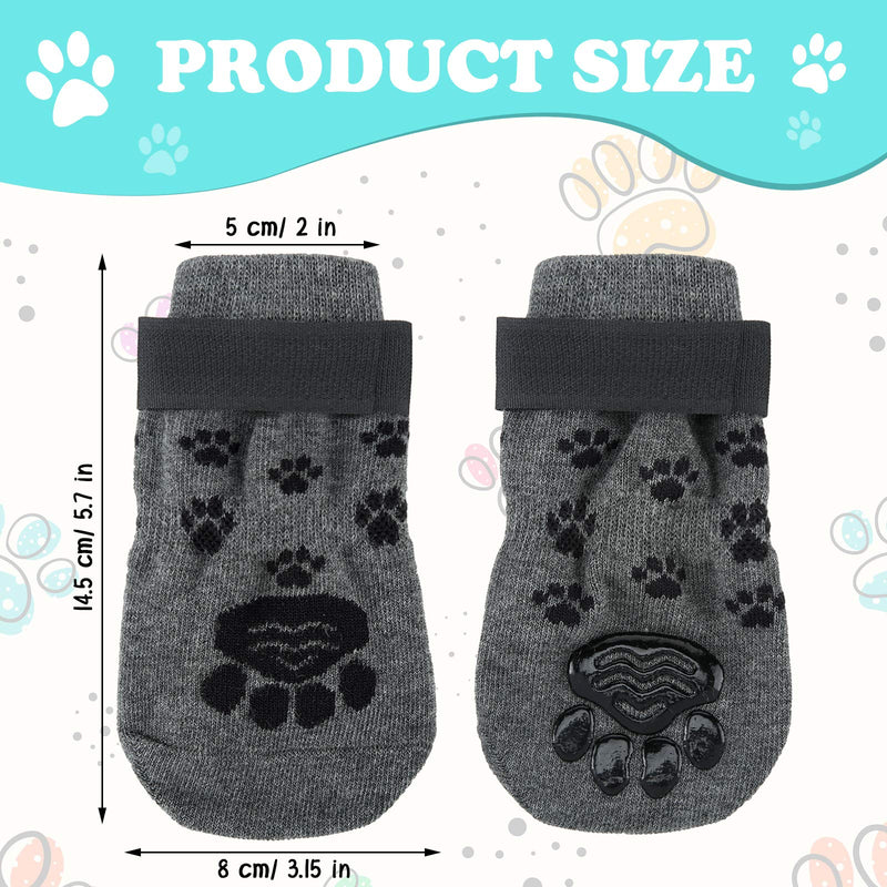 8 Pieces Anti Slip Dog Socks Non-Slip Dog Socks with Adjustable Strape Traction Control for Indoor on Hardwood Floor Wear - PawsPlanet Australia