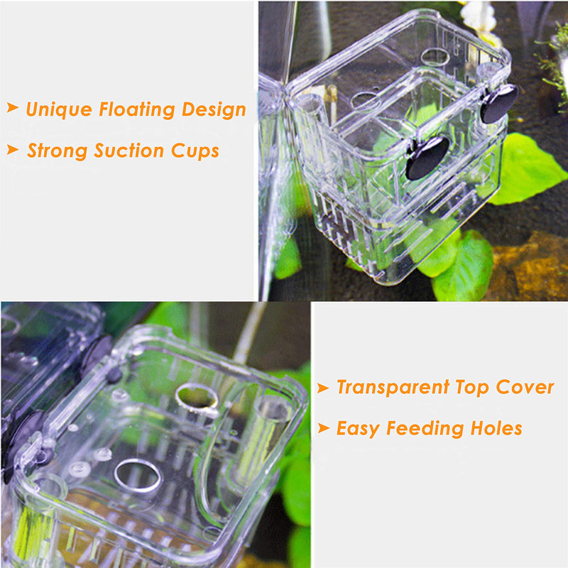 Fish Breeding Box, Tiberham Acrylic Floating Fish Hatchery Isolation Box, Double Layer Fry Hatching Incubator Breeding Rearing Trap, Aquarium Tank Fish Parenting Container Divider with Suction Cups - PawsPlanet Australia