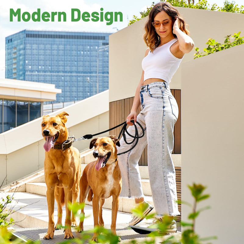 Dog leash 3 m, adjustable double leash for large and medium dogs with 2 carabiners, high-quality premium robust leash for dogs (3M) - PawsPlanet Australia
