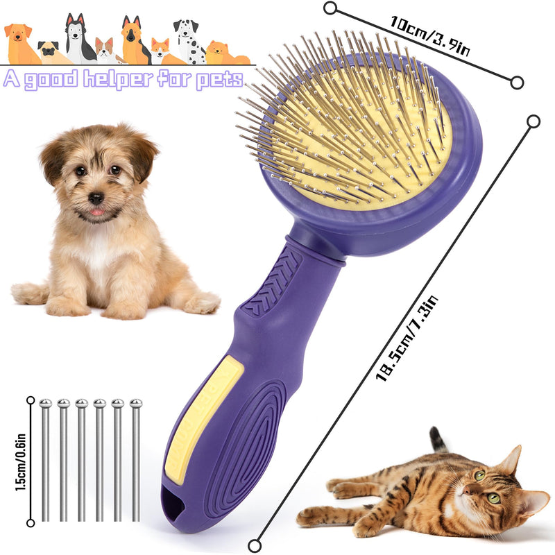 Dog brush cat brush gentle pet brushes with rounded metal tines undercoat brush suitable for dogs and cats short to long hair - PawsPlanet Australia