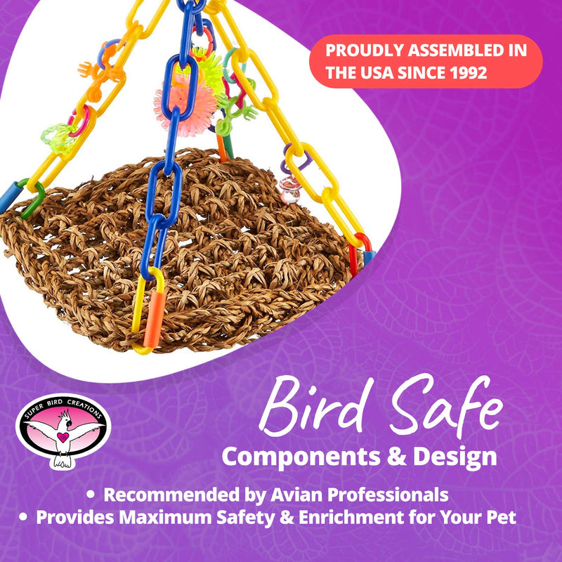 Super Bird Creations SB747 Mini Flying Trapeze Bird Toy, Small Bird Size, 6” x 7” x 9” - PawsPlanet Australia