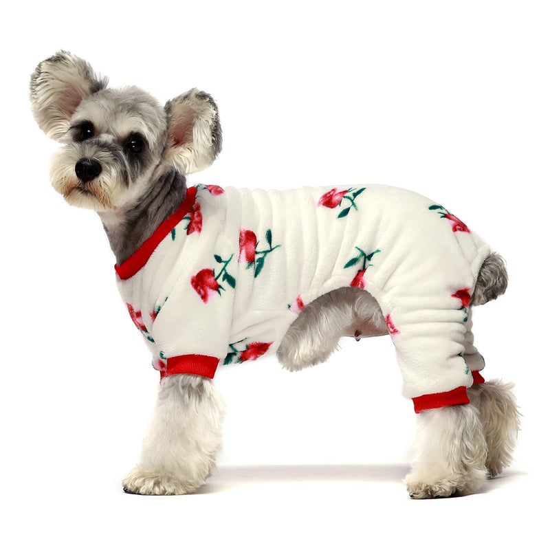 Fitwarm Thermal Pet Winter Clothes for Dog Pajamas Cat Onesies Jumpsuits Puppy Outfits Thick Velvet S Rose Red - PawsPlanet Australia