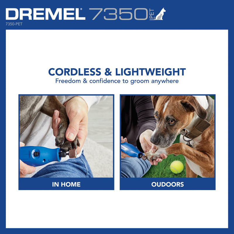 Dremel 7350-PET 4V Pet & Dog Nail Grinder, Easy-To-Use & Safe Nail Trimmer, Professional Pet Grooming Kit - Works on Large, Medium, Small Dogs & Cats New Model - PawsPlanet Australia