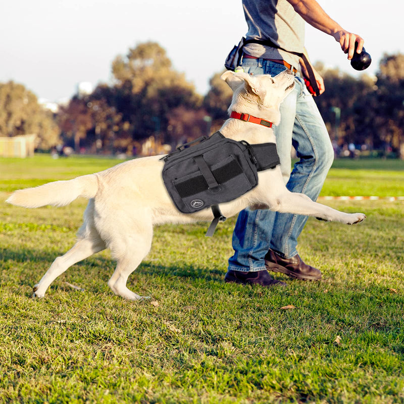 Himal Outdoors Dog Backpack, Dog Hiking Backpack, Hound Saddle Bag for Medium & Large Dog with Side Pockets & Adjustable Strap Black - PawsPlanet Australia
