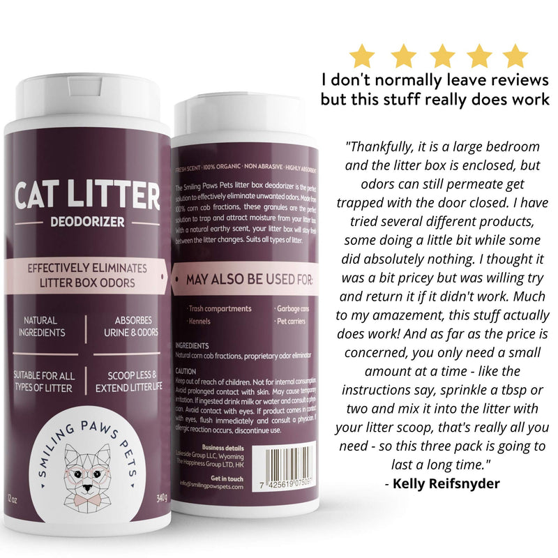 [Australia] - Smiling Paws Pets Organic Cat Litter Deodorizer Natural Ingredients Kitty Litter with Box Scent Remover and Moisture Absorber, Best 3-in-1 Pet Odor Eliminator and Neutralizer 1-Pack 