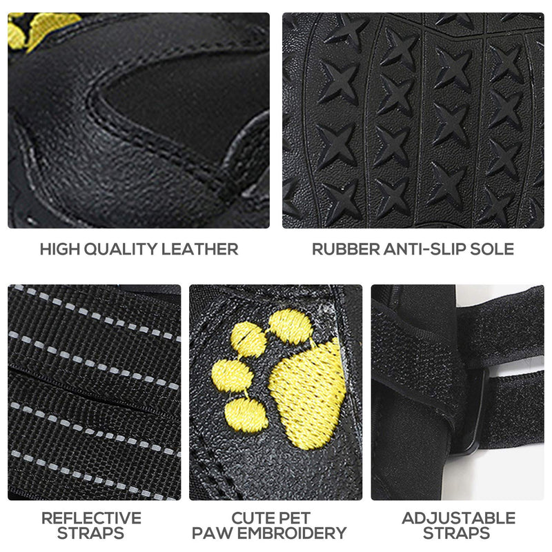 Dog Boots, Waterproof Dog Shoes 4 PCS with Reflective Strap Rugged Anti-Slip Sole Pet Paw Protectors for Small Medium Large Dog Outdoor - PawsPlanet Australia