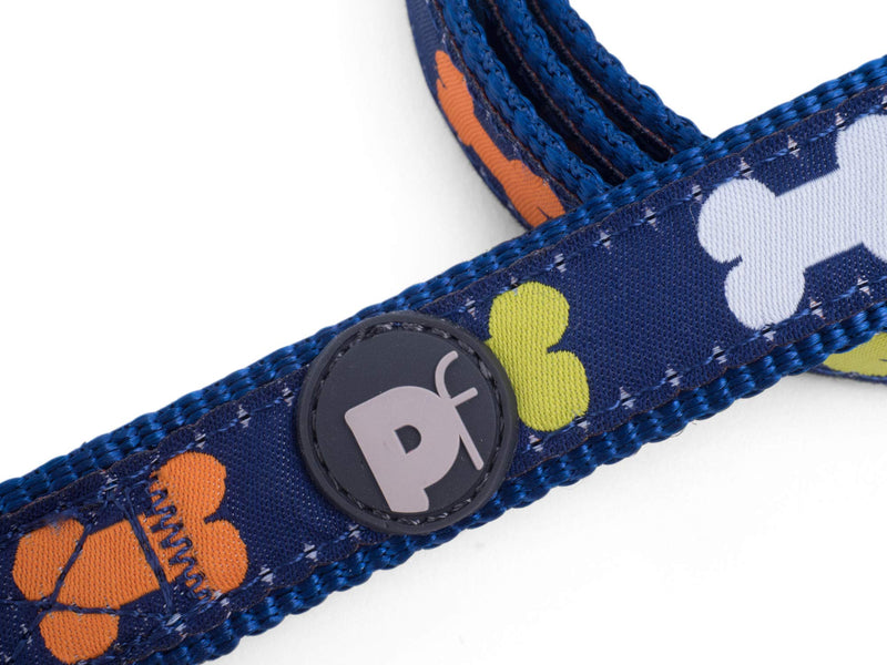 Petface Multi Bones Print Dog Lead, Small blue - PawsPlanet Australia