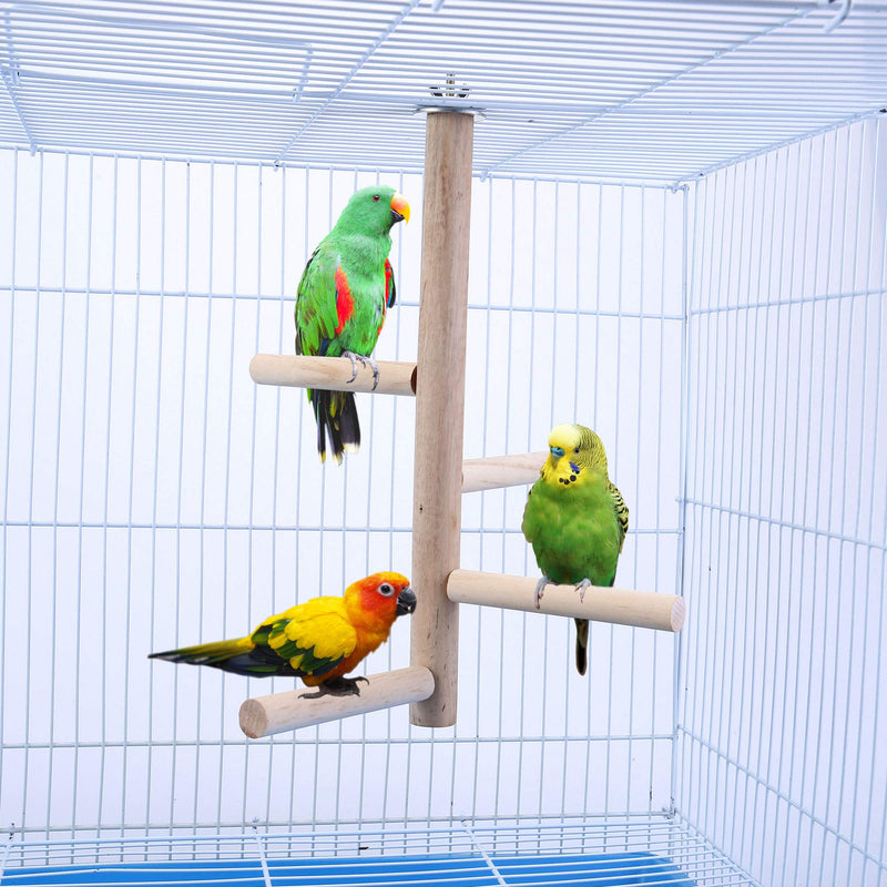 Filhome Bird Perch Stand, Wood Parrot Budgie Perch Toy Bird Cage Branch Perch Accessories for Parakeets Cockatiels Conures Macaws Love Birds STYLE 1:Peeled 25cm - PawsPlanet Australia