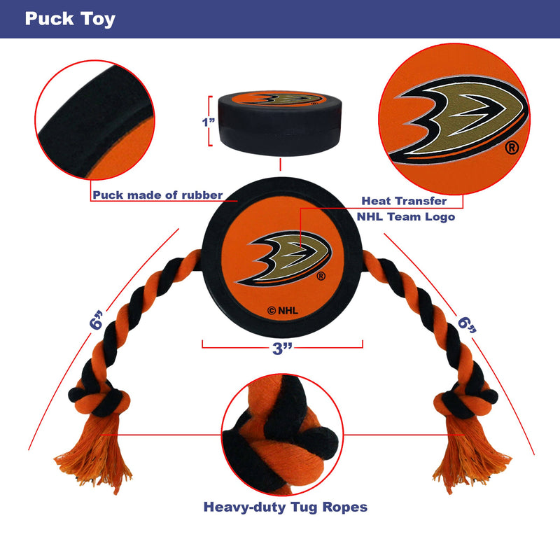 [Australia] - BEST DOG PET TOY & SUPER REWARD for the FURRY FOUR-LEGGED NHL HOCKEY FAN! Select from A NHL Hockey Stick Pet TOY, NHL Rubber Puck Toy Hockey Puck Toy Anaheim Ducks 