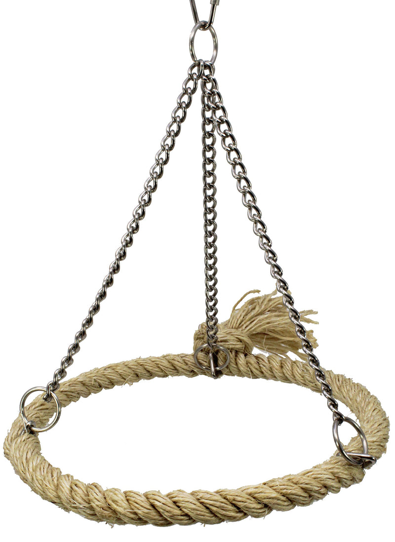 [Australia] - Bonka Bird Toys 1775 Sisal Pyramid Ring Swing Natural Parrot cage Parakeet Cockatiel Conure Hanging Perch Hammock pet Budgie Finch Supplies Small Accessories 