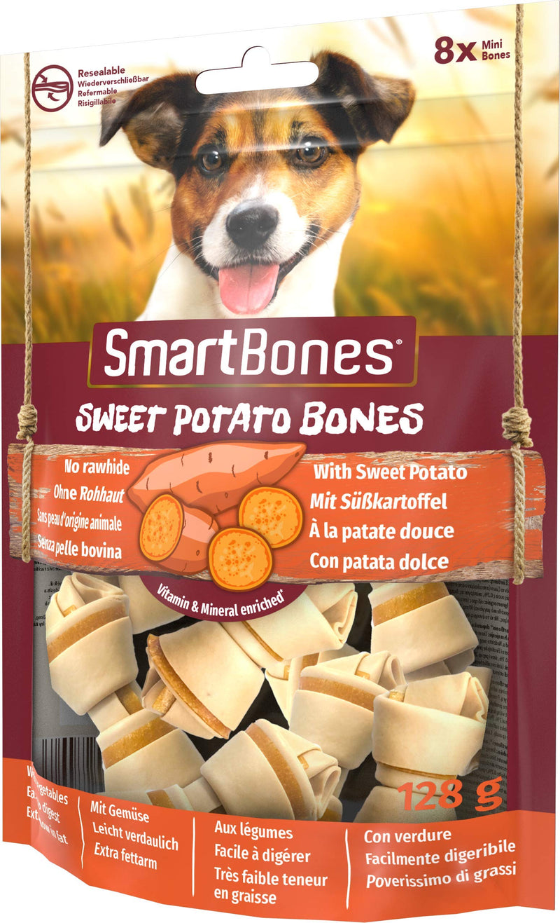 SmartBones Mini Sweet Potato Bones Rawhide-Free Chewy Treats for Dogs, Made With Vegetables, 8 Count S (Pack of 8) - PawsPlanet Australia