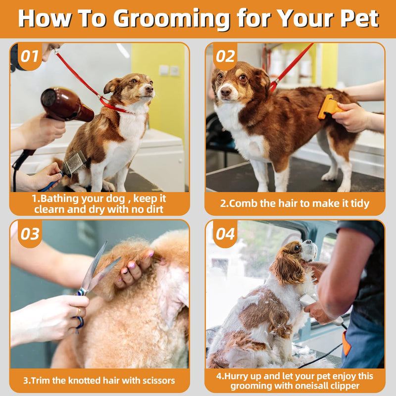 Dog clippers, 4 in 1 quiet animal hair clippers, professional clippers for dogs and cats with LED display, rechargeable clippers for dogs, cats, paws, eyes, ears, face, body - PawsPlanet Australia