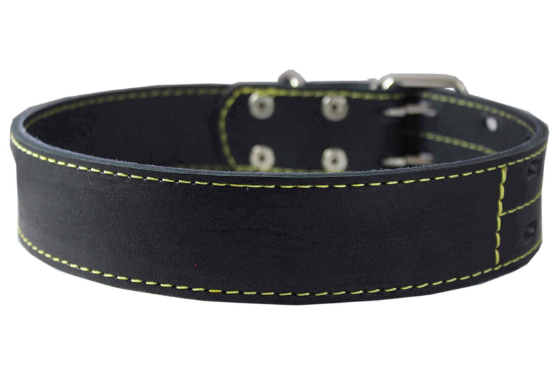 [Australia] - Genuine Thick Leather Dog Collar 20"-27" Neck Size, 1.75" Wide, Black Mastiff, Great Dane 