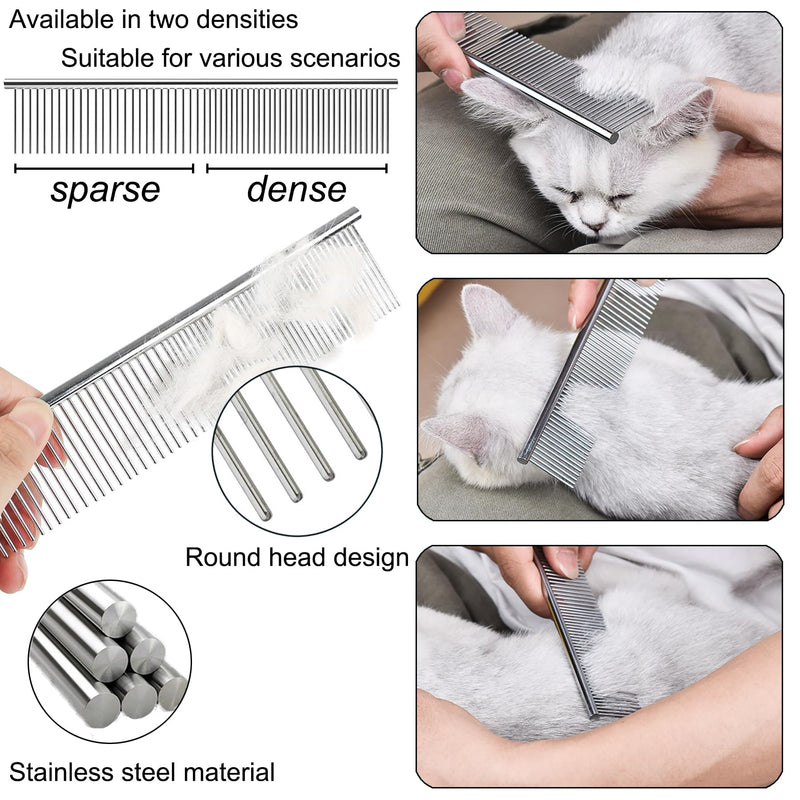 BELSVOR dog brush, cat brush, dog brush 17+9 teeth, dog brush for dogs and cats, dog brush for long hair for opening knots/undercoat, undercoat brush for dogs with comb - PawsPlanet Australia