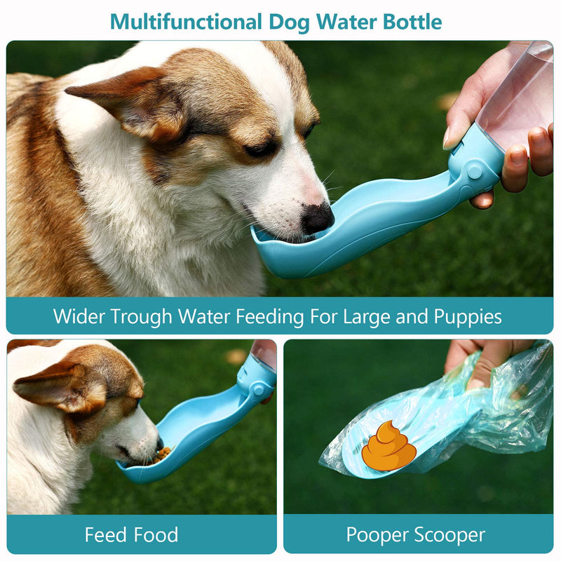 UPSKY Dog Water Bottle Portable Foldable Dog Water Dispenser for Outdoor Walking, Hiking and Travel Multifunction Lightweight Water Botter for Large and Medium Puppies blue - PawsPlanet Australia