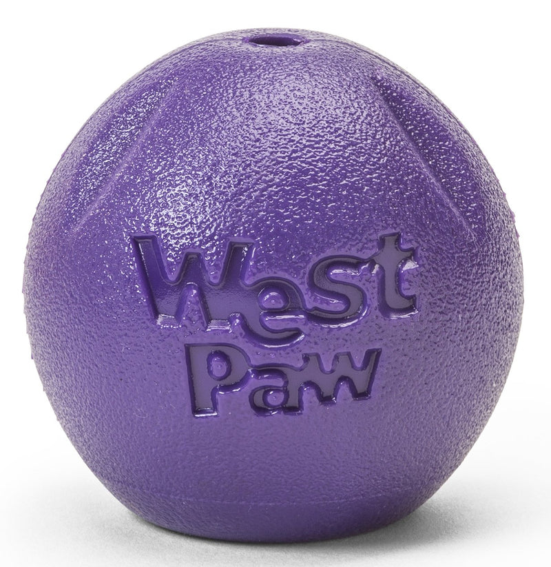 [Australia] - West Paw Rando Squeezy Dog Play Chew Ball Toy with Zogoflex Echo, Made in USA Small Eggplant 