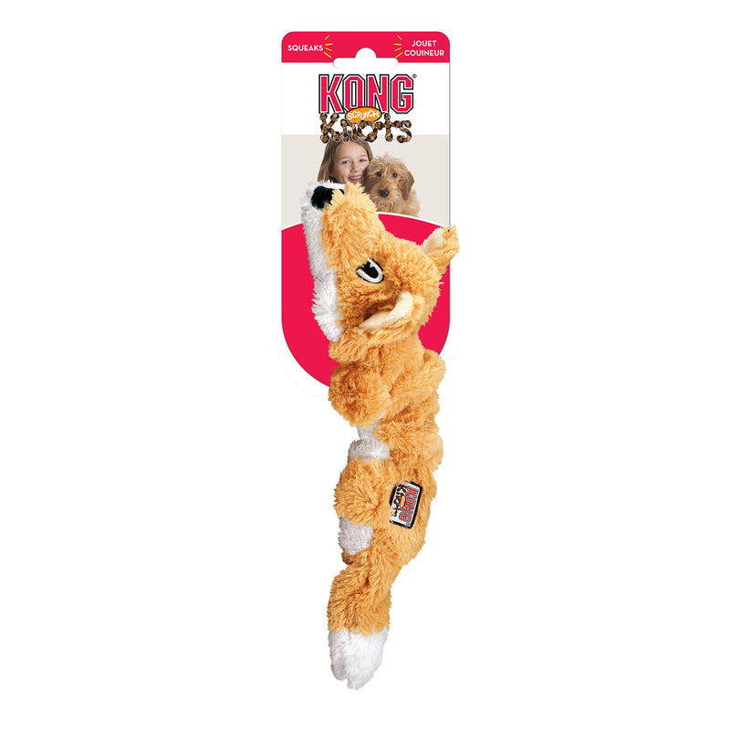 KONG - Scrunch Knots Fox - Internal Knotted Ropes and Minimal Stuffing for Less Mess - For Small/Medium Dogs - PawsPlanet Australia