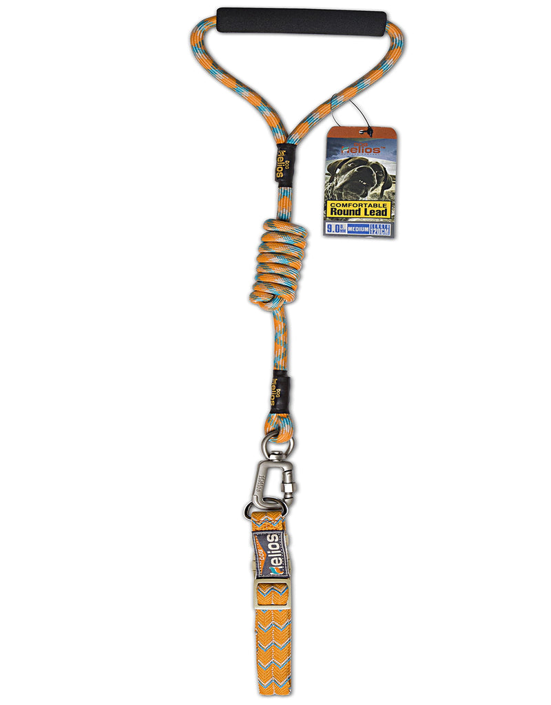 [Australia] - DOGHELIOS 'Dura-Tough' Easy Tension 3M Reflective Adjustable Multi-swivel Pet Dog Leash and Collar, Medium, Orange 