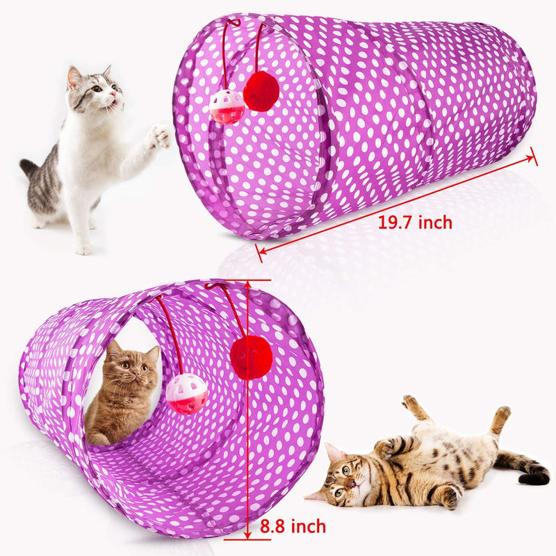 MIBOTE 28Pcs Cat Toys Kitten Toys Assorted, Cat Tunnel Catnip Fish Feather Teaser Wand Fish Fluffy Mouse Mice Balls and Bells Toys for Cat Puppy Kitty - PawsPlanet Australia