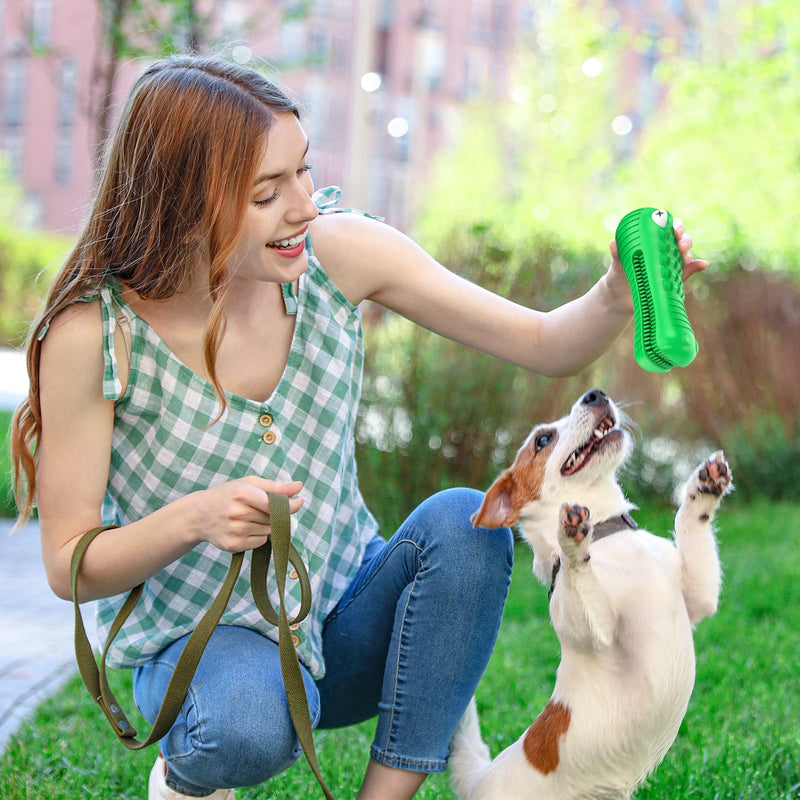 HomeGif Squeaky Dog Chew Toys- Indestructible Natural Rubber Dog Toys with Cleaning Brush for Aggressive Chewers, Large Breed, Dog Teeth Cleaning Toys,Heavy Chewers Dog Toys for Medium Large Dogs - PawsPlanet Australia