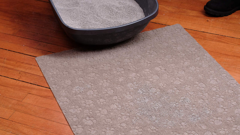 Drymate Premium Litter Trapping Mat, Cat Litter Mat, Debossed Paw Design Traps Litter from Box and Cats, Soft on Kitty Paws - Absorbent/Waterproof/Urine-Proof - Machine Washable, Durable, (USA Made) Extra Large (28" x 34") Taupe - PawsPlanet Australia