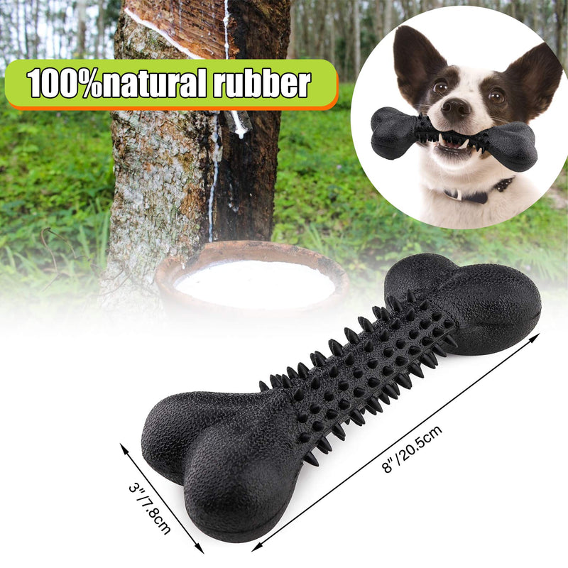 Dog Chew Toy for Aggressive Chewers Durable Dog Bone Toy for Medium/Large Dogs Puppy Chew Toys for Teething 100%Natural Rubber Black - PawsPlanet Australia