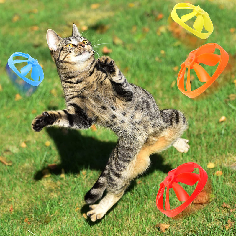 15 Pieces Cat Fetch Toys Colorful Flying Propellers Cat Chasing Flying Propeller Cat Playing Toy for Interactive, Exercising, Training, Hunting, Chasing, Batting, 5 Colors - PawsPlanet Australia