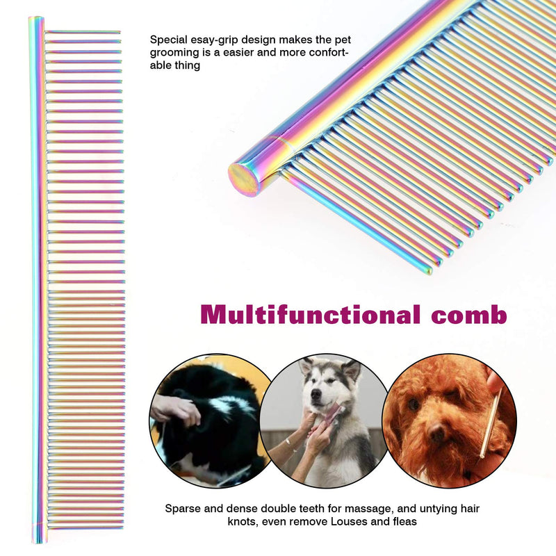 Aussel 7 Inch Professional Pet Dog Grooming Scissors Comb (10 Colorful Comb) - PawsPlanet Australia