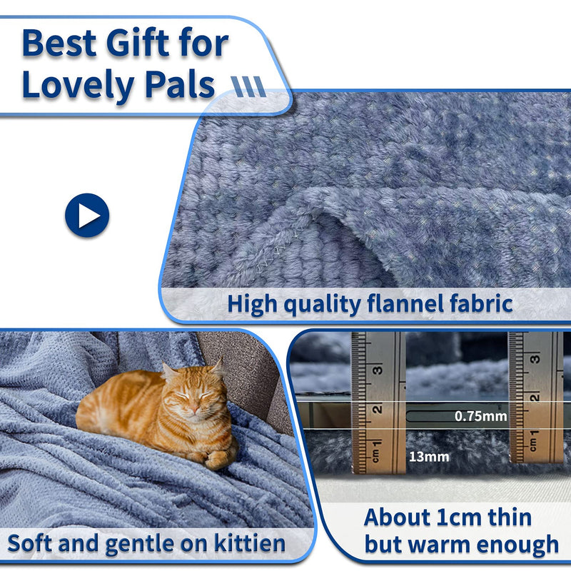 1 Pack 3 Dog Puppy Blanket Small Medium Large Pet Cat Blankets Fleece Soft Warm Doggy Kitten Throws for Crate Bed Blue Large Washable 15x24IN S:(15x24IN)x3 - PawsPlanet Australia