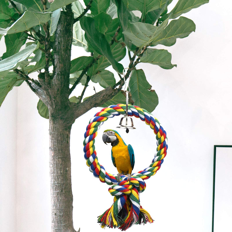 Mygeromon Bird Parrot Swing Rope Perch Cage Hanging Toys for Small Birds/Cockatiels/Lovebirds - PawsPlanet Australia