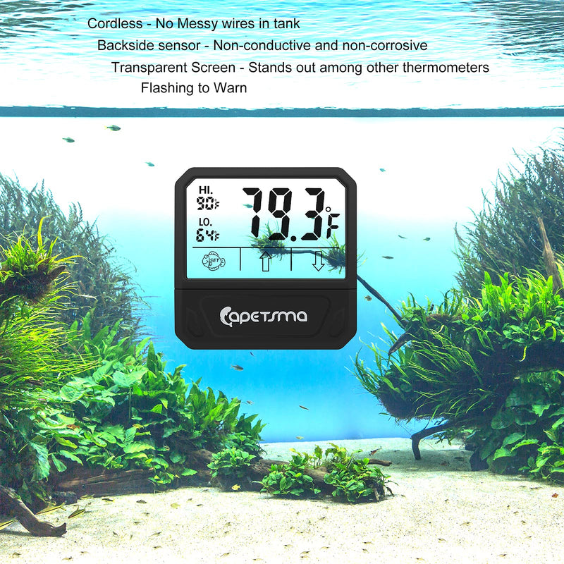 Qguai Aquarium Thermometer, Reptile Thermometer, Fish Tank Thermometer, Digital Thermometer, Terrarium Water Temperature Test, with Large LCD Display - PawsPlanet Australia