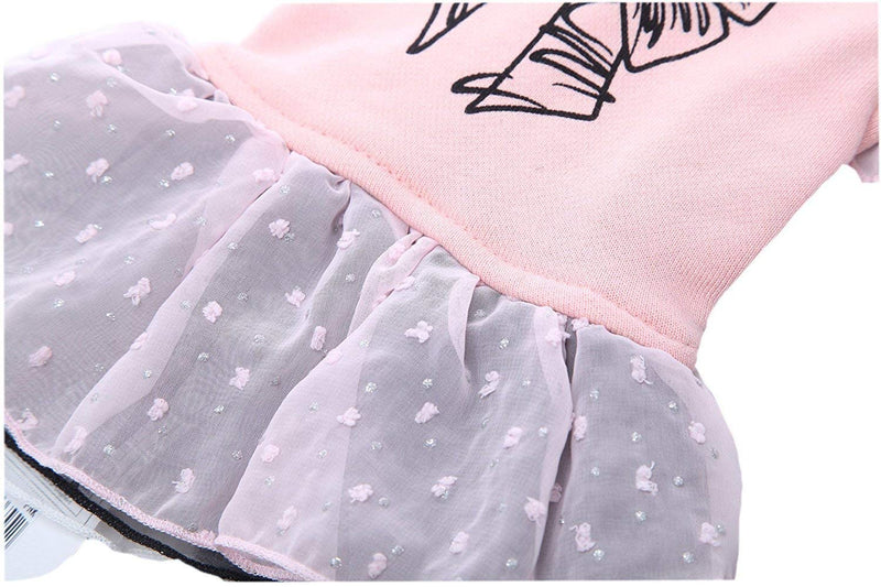 [Australia] - Puppy Face Dog Dresses for Small Dog Clothes Cat Apparel for Pets Dog Outfits Girl Large Pink 