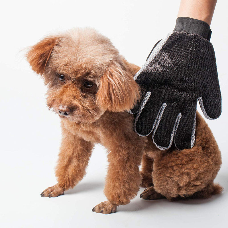 YOOUOOK [Upgraded Version] Pet Grooming Glove,Pet Hair Remover Glove, Pet Clean Massage Gloves,2 in 1 Massage Deshedding Glove Brush with Enhanced Five Finger Design-for Long & Short Fur(1Pcs) Black-New - PawsPlanet Australia