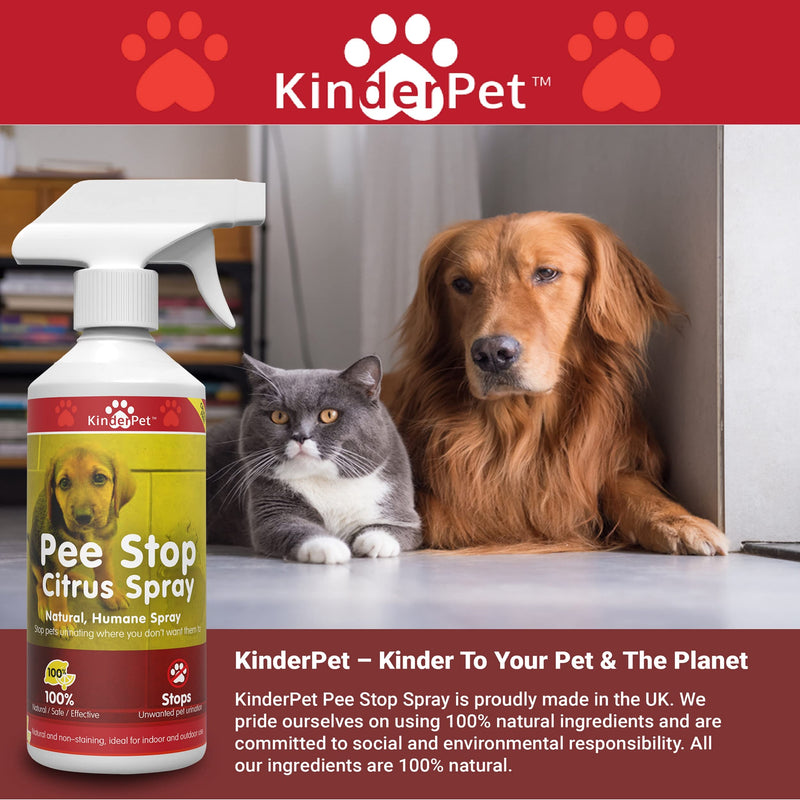 KinderPet 1 Litre Pee Stop Spray Urine Stop for Cat and Dog Repellent Stop Cats and Dogs Repeat Marking Indoors and Outdoors 100% Natural Enzyme Urine Destroyer - PawsPlanet Australia