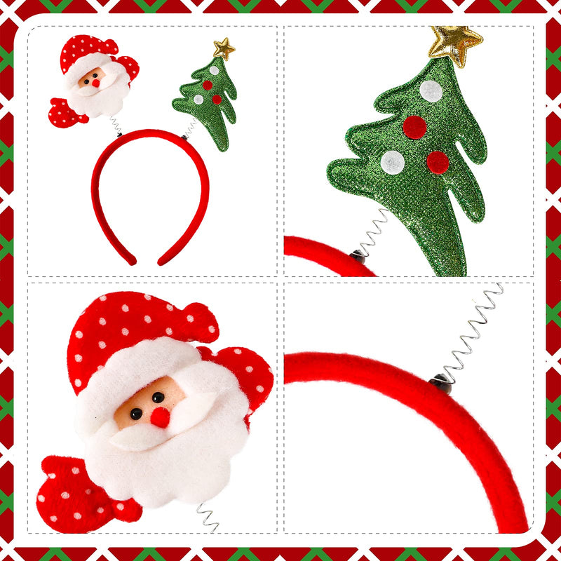 MGparty 12Pcs Christmas Headbands and Glasses Frames Set Reindeer Antlers Xmas Tree Snowman Santa Hat Christmas Party Favors Decoration Supplies Xmas Photo Booth Props - PawsPlanet Australia
