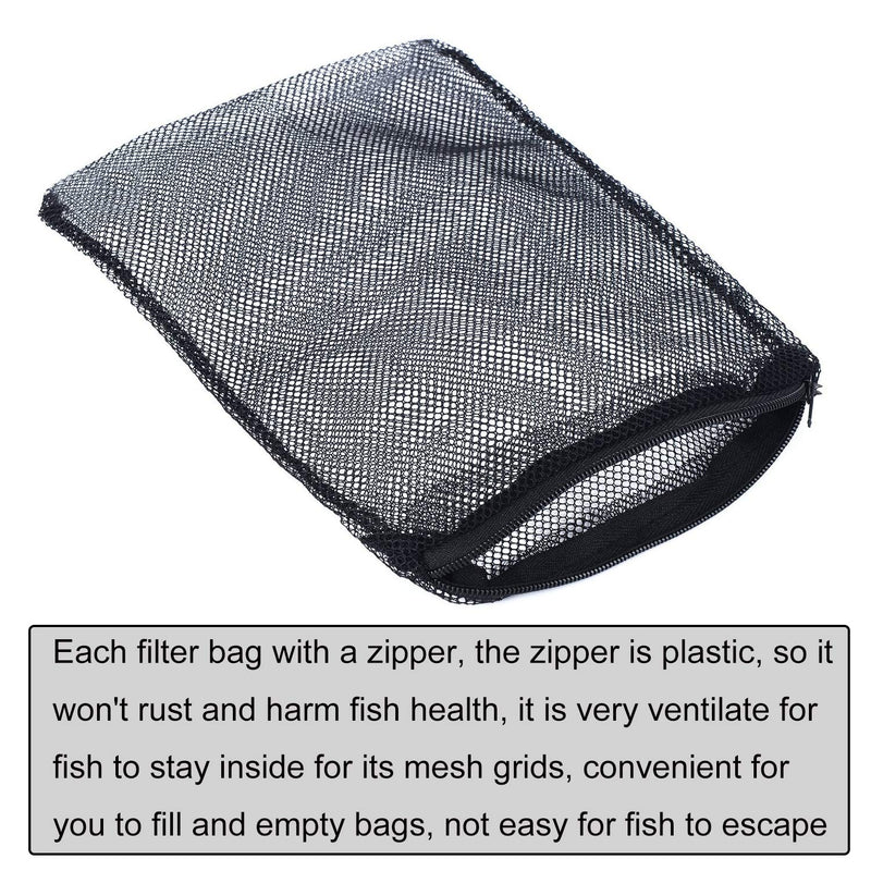 [Australia] - Lainrrew 20 Pcs Heavy Duty Aquarium Filter Bags, Mesh Net Bag Media Filter Bag with Zipper for Charcoal Pelletized Remove 