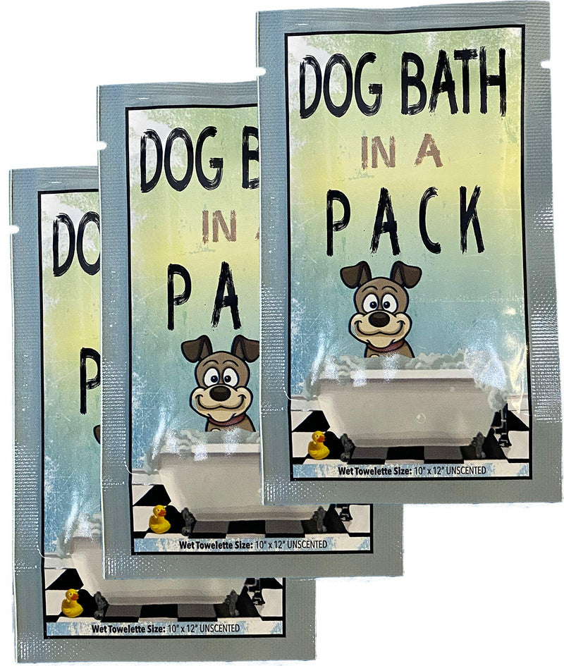 [Australia] - Dog Bath in A Pack - Largest Moist Bath and Grooming Dog Wipes in Individual PacksTRIAL Size Perfect for Travel or When on The GO 4ct. 