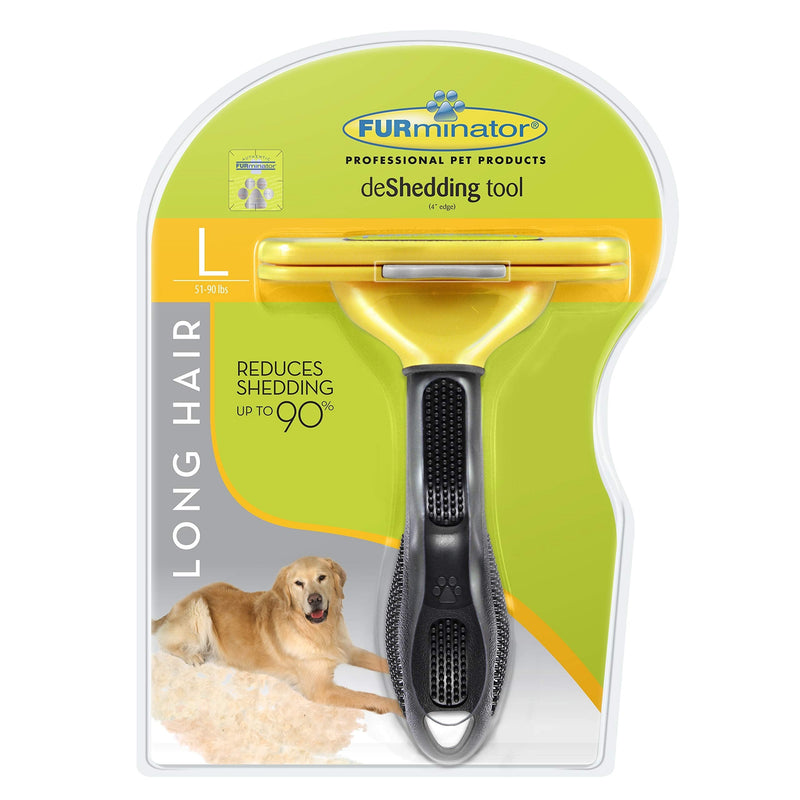 FURminator Long Hair deShedding Tool for Dogs, Large L - PawsPlanet Australia