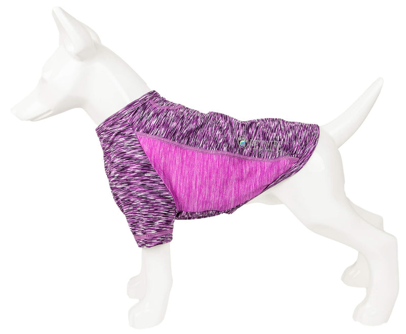 [Australia] - Pet Life Active 'Warf Speed' Heathered Ultra-Stretch Sporty Performance Dog T-Shirt Small Purple 