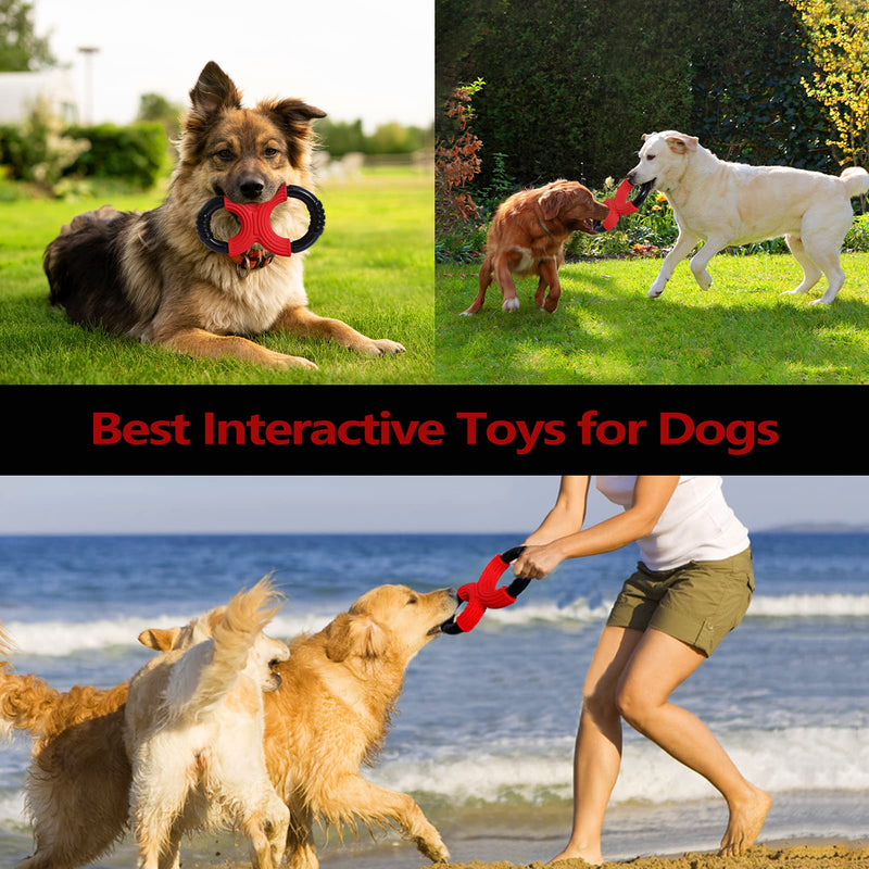 Dog Toys for Aggressive Chewers Large Breed - Ackerman 8" Interactive Dog Toys Large Indestructible Dog Toys, Food Grade Nylon and Rubber Made, Tug-of-War Toy for Medium Large Dogs (Beef Flavor) - PawsPlanet Australia