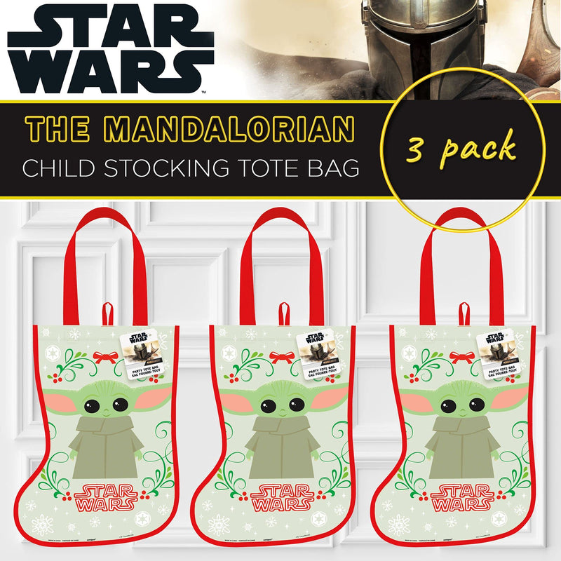 Unique 3 Count Mandalorian Child Christmas Stocking | Party Tote Bag Favor Holiday Decoration for Kids - PawsPlanet Australia